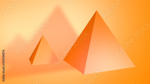 abstract background with pyramids. 3D render