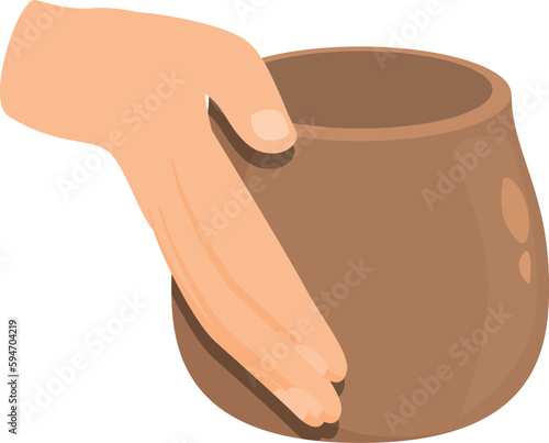 Creative class icon cartoon vector. Art pottery. Studio jug