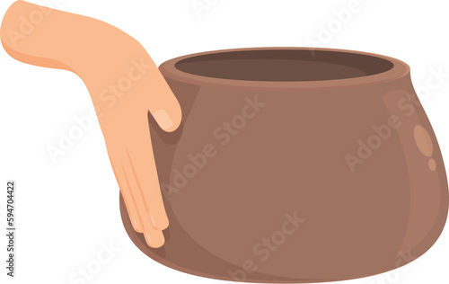 Handle pottery icon cartoon vector. Art workshop. Jug studio