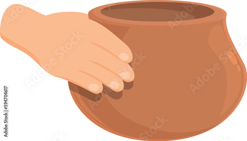 Ceramix potter icon cartoon vector. Pottery art. Studio workshop