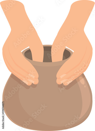 Apron ceramic icon cartoon vector. Pottery art. Clay potter