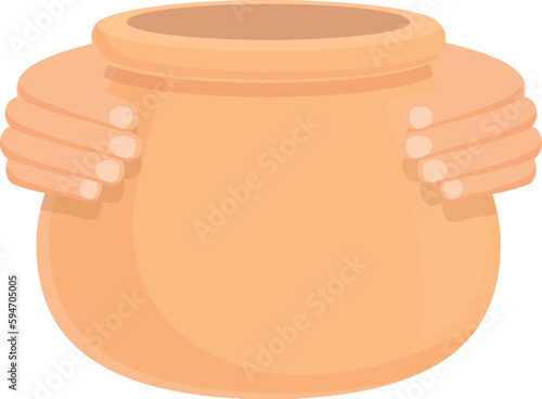 Studio potter icon cartoon vector. Pottery art. Art clay