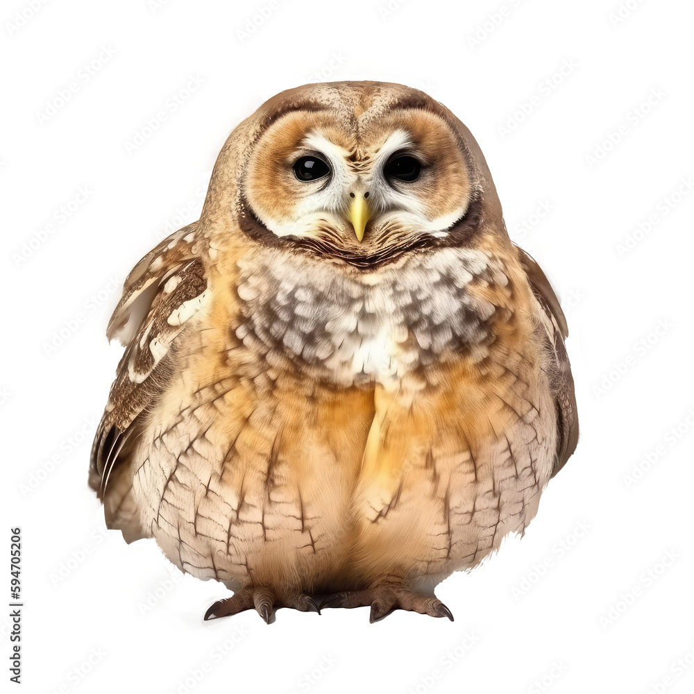Naklejka premium brown owl isolated on white