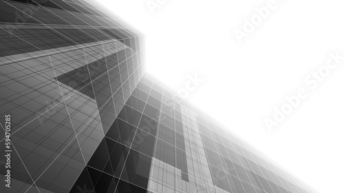 Abstract architecture building 3d rendering