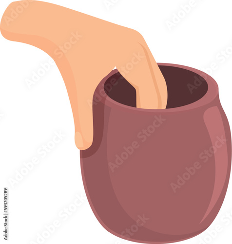 Class pot icon cartoon vector. Pottery art. Teacher apron