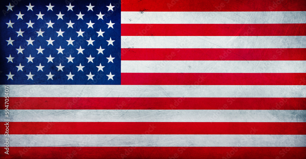 Naklejka premium Grunge American flag background texture.