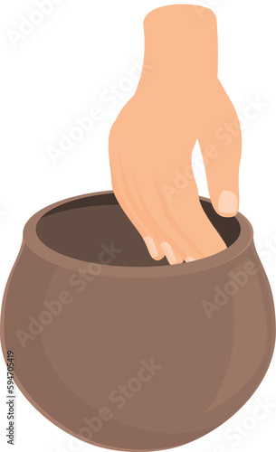 Apron pot icon cartoon vector. Art day. Pottery clay