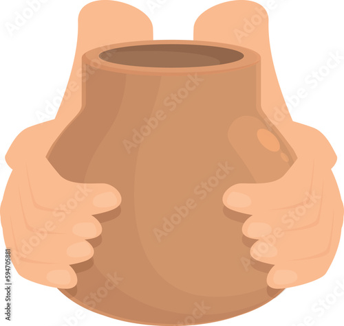 New pottery pot icon cartoon vector. Art workshop. Studio potter