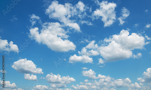 Blue sky with white clouds.