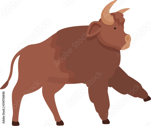 Strong buffalo icon cartoon vector. American bison. Mammal cow