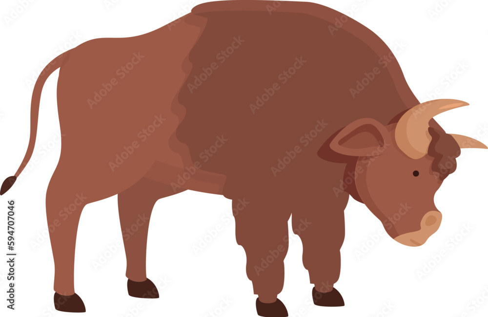 Nature bison icon cartoon vector. Buffalo american. Village cow