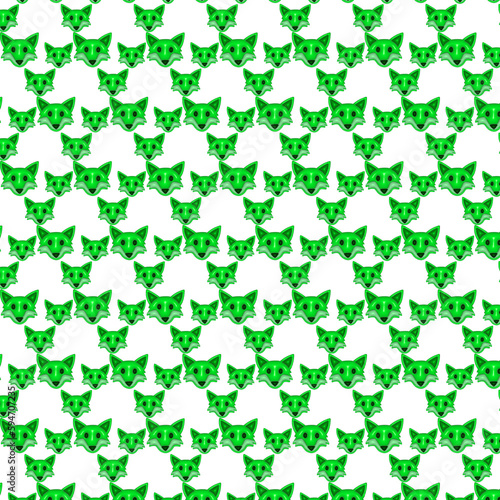 3D green fox pattern