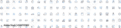 Sales Growth line icons collection. Expansion, Increase, Profit, Upsurge, Boost, Surge, Escalation vector and linear illustration. Development,Growth,Incline outline signs set