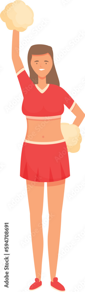 Team leader icon cartoon vector. Pom cheer girl. Woman female Team leader icon cartoon vector. Pom cheer girl. Woman female