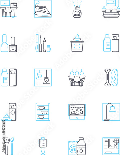 Gift Shop linear icons set. Souvenir, Trinkets, Keepsakes, Memorabilia, Novelties, Decor, Collectables line vector and concept signs. Ornaments,Figurines,Jewelry outline illustrations © Nina
