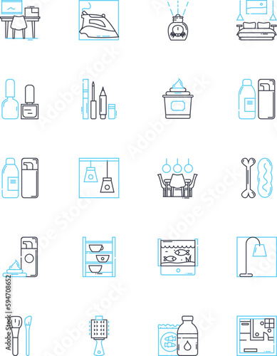 Gift Shop linear icons set. Souvenir, Trinkets, Keepsakes, Memorabilia, Novelties, Decor, Collectables line vector and concept signs. Ornaments,Figurines,Jewelry outline illustrations