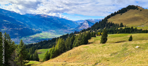 panoramic view of the mountains in the Alps, Switzerland. © Myroslava