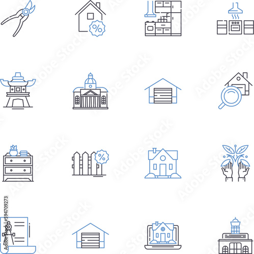 Altering line icons collection. Adaptation, Mutation, Modification, Transformation, Variance, Change, Adjusted vector and linear illustration. Different,Converted,Distorted outline signs set