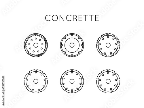 Diamond disc vector icon. Angle grinder disc for concrete