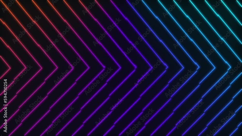 Neon glowing colorful arrows lines background seamless loop animation Neon glowing colorful arrows lines background seamless loop animation