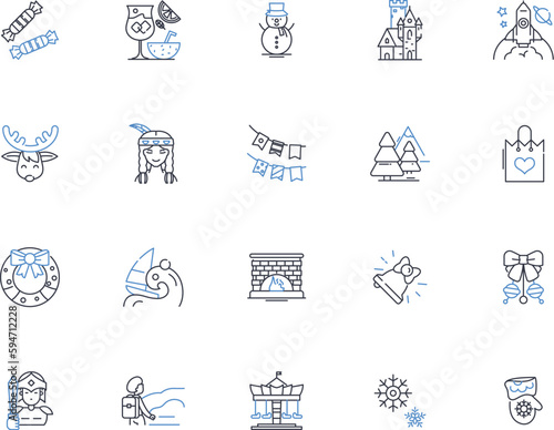 Respite line icons collection. Break, Relief, Relaxation, Rejuvenation, Breather, Timeout, Restoration vector and linear illustration. Refreshment,Recuperation,Unwind outline signs set