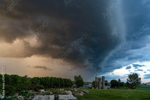 Storm Clouds over Farm and Farmland