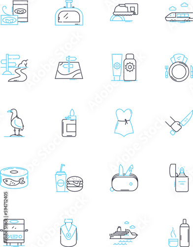 Cooking classes linear icons set. Culinary, Gourmet, Cuisine, Recipe, Ingredients, Instruction, Kitchen line vector and concept signs. Technique,Meal,Plate outline illustrations