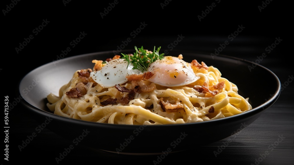 Udon Carbonara with Bacon and Egg Udon Carbonara with Bacon and Egg