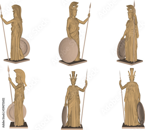 Vector illustration of a statue of the greek god of war