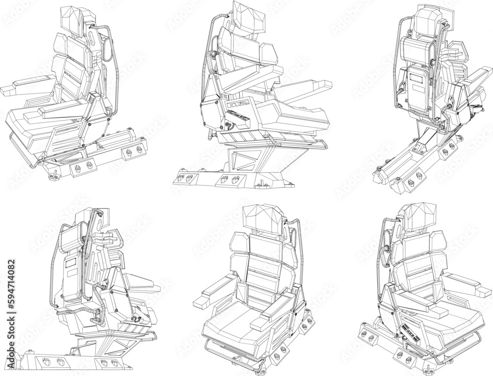 Vector illustration sketch of jet airplane ejection seat Stock Vector ...
