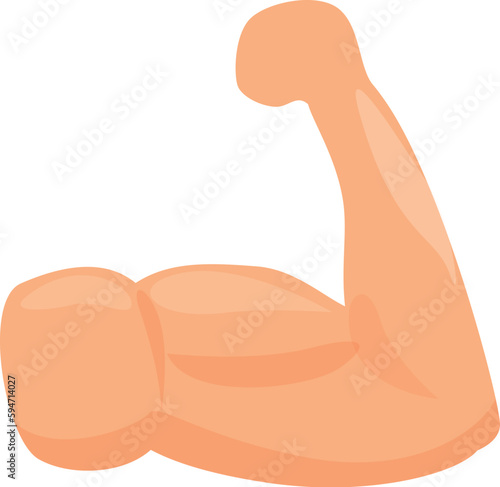 Strong muscle icon cartoon vector. Arm bicep. Body hand