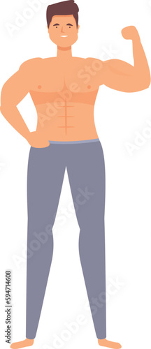Flex hand icon cartoon vector. Strong arm. Bicep gym