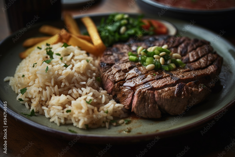 rice dish beans grilled steak rice dish beans grilled steak