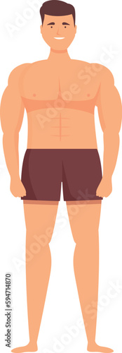 Strong man icon cartoon vector. Muscle arm. Flex body