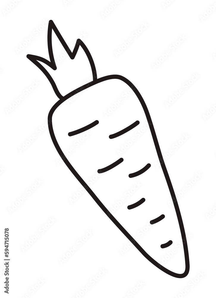 Carrot doodle hand drawn with thin line. Png clipart isolated on transparent background Carrot doodle hand drawn with thin line. Png clipart isolated on transparent background