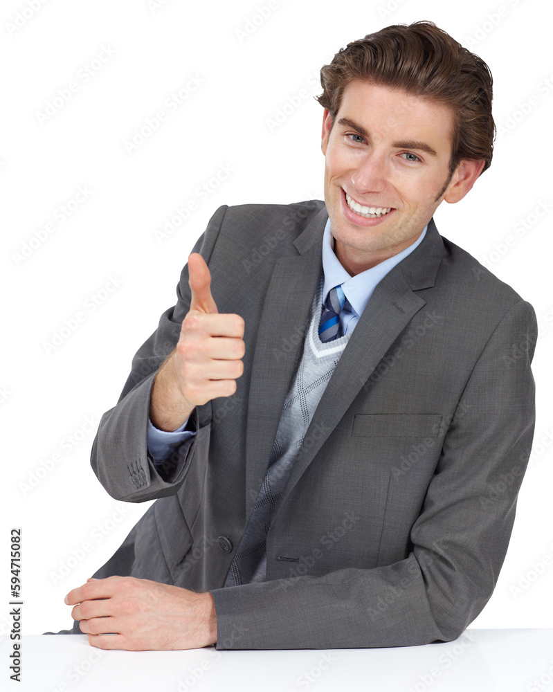 Thumbs up, portrait and business man with confidence on isolated, transparent and png background. Face, emoji and hand sign by male employee for success, good job and yes, thank you and approval Thumbs up, portrait and business man with confidence on isolated, transparent and png background. Face, emoji and hand sign by male employee for success, good job and yes, thank you and approval