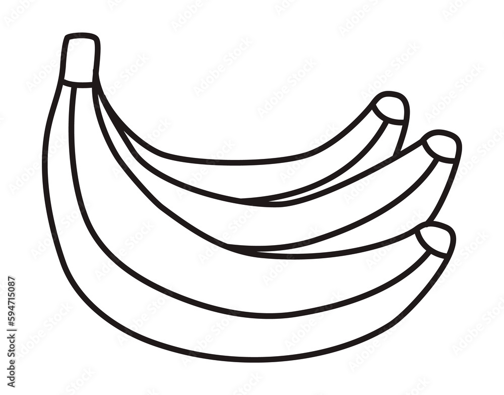 Banana drawing hand painted with ink brush. Png clipart isolated on transparent background Banana drawing hand painted with ink brush. Png clipart isolated on transparent background