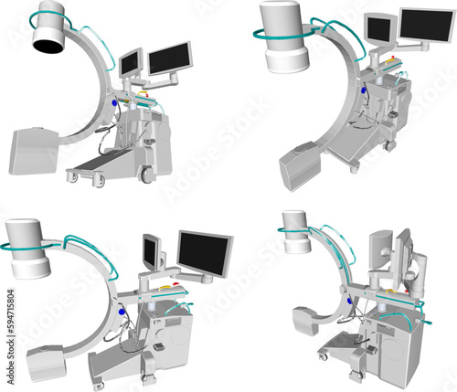 Vector illustration sketch of xray hospital medical device