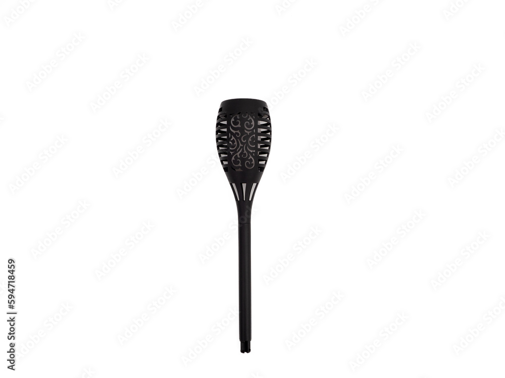 Solar-powered lamp for a path in a garden or park. Solar lamp on a white background. Solar-powered lamp for a path in a garden or park. Solar lamp on a white background.