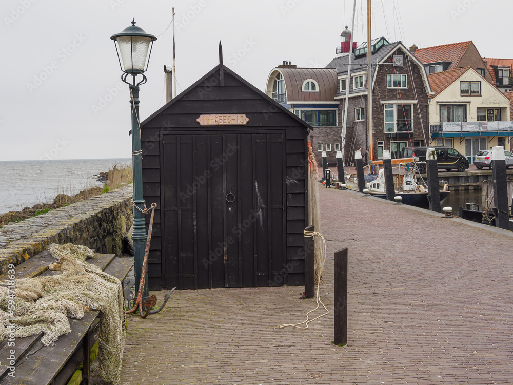 Urk am Ijsselmeer in den Niederlanden - obrazy, fototapety, plakaty 