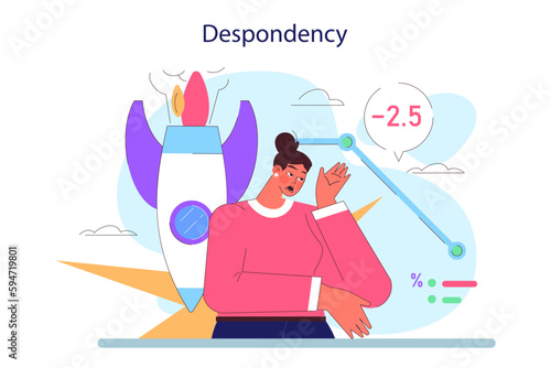 Cycle of investor emotions. Despondency of female character throughout