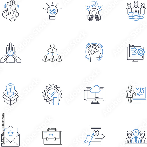 Market diagnostics line icons collection. Analysis, Trends, Insights, Strategy, Assessment, Competitors, Segmentation vector and linear illustration. Forecast,Potential,Forecasting outline signs set