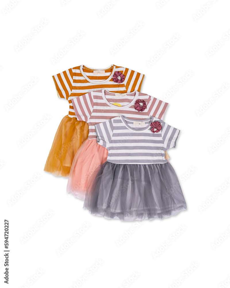 Baby, children clothes isolated on white background.