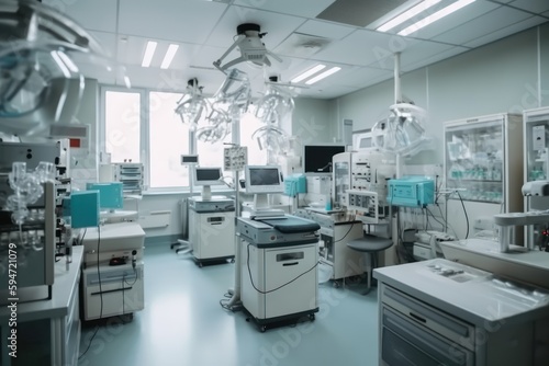 High-Tech Surgery: Advanced Medical Devices and Tool in medical room, generative ai