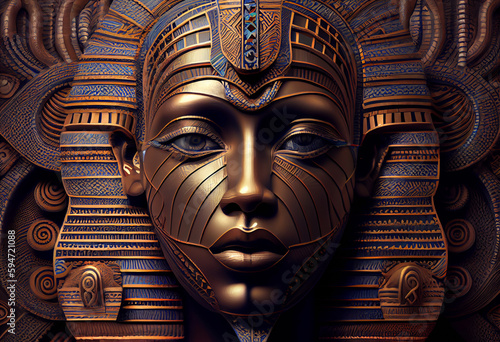 Beautiful abstract Egyptian God Nut background. Generative AI technology.	
 photo