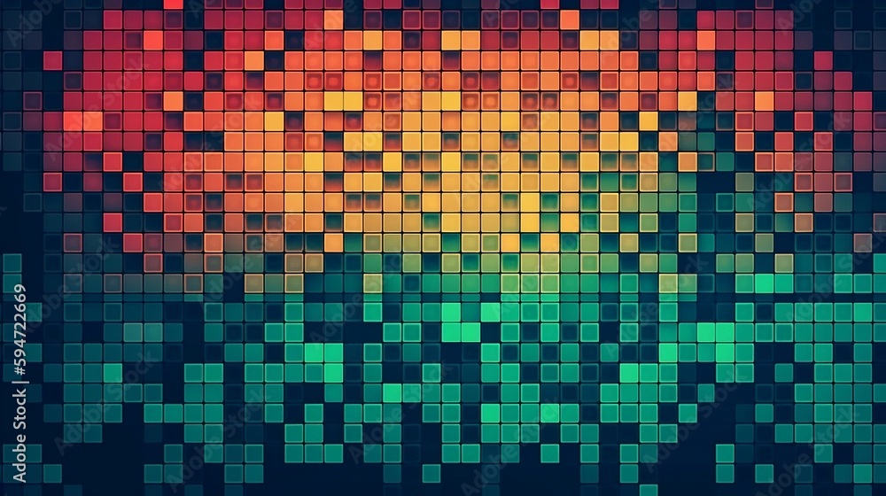 pattern of small squares or pixels, digital screen or display design. generative AI