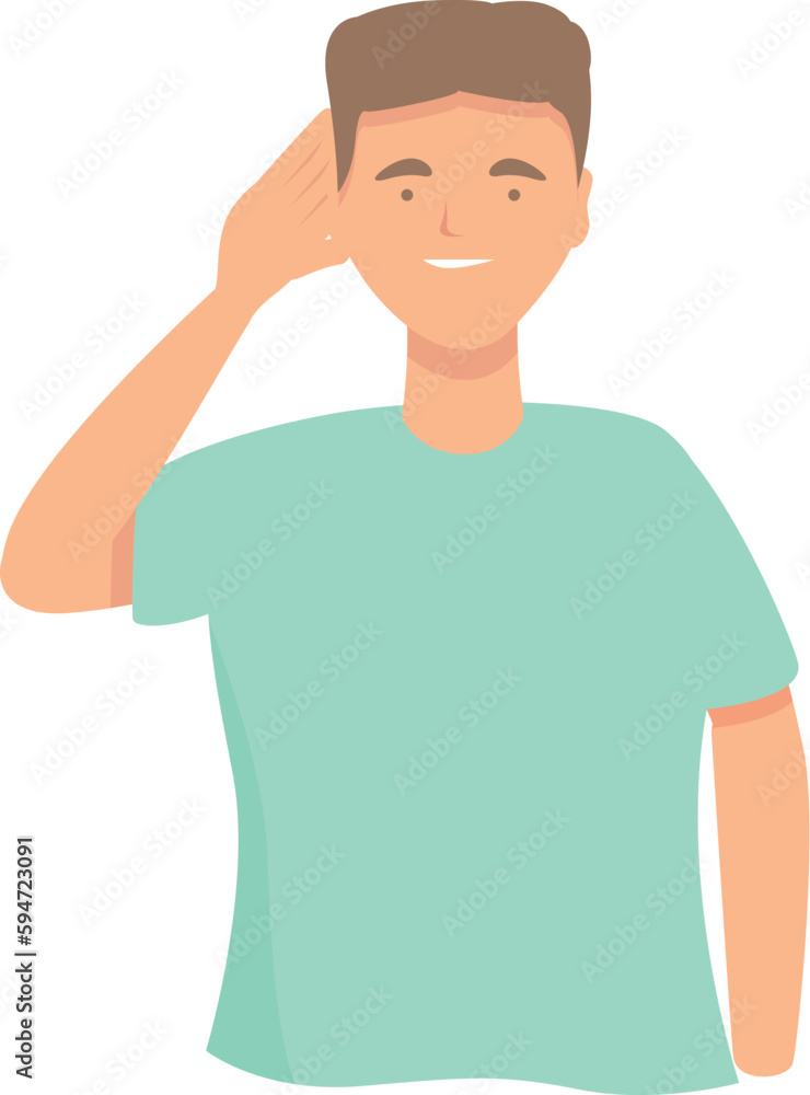 Man dont hear icon cartoon vector. People talk. Hello young Man dont hear icon cartoon vector. People talk. Hello young