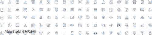 College line icons collection. Education, Degree, Campus, Learning, University, Academics, Student vector and linear illustration. Scholarship,Dorm,Graduation outline signs set