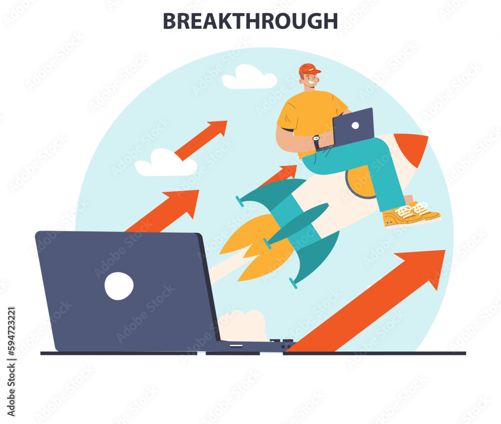 Breakthrough concept. Courage and motivation to break the obstacle Breakthrough concept. Courage and motivation to break the obstacle