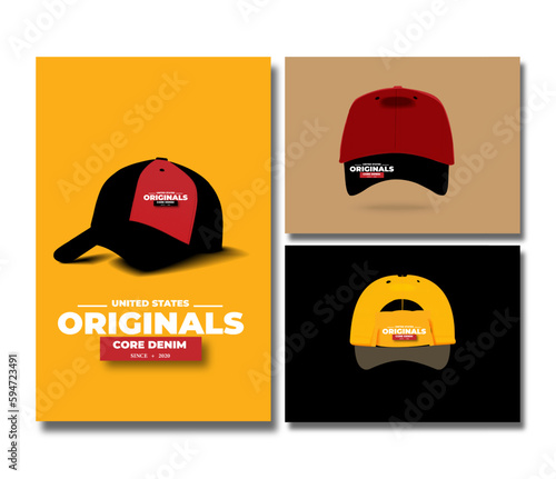 Free vector baseball caps set